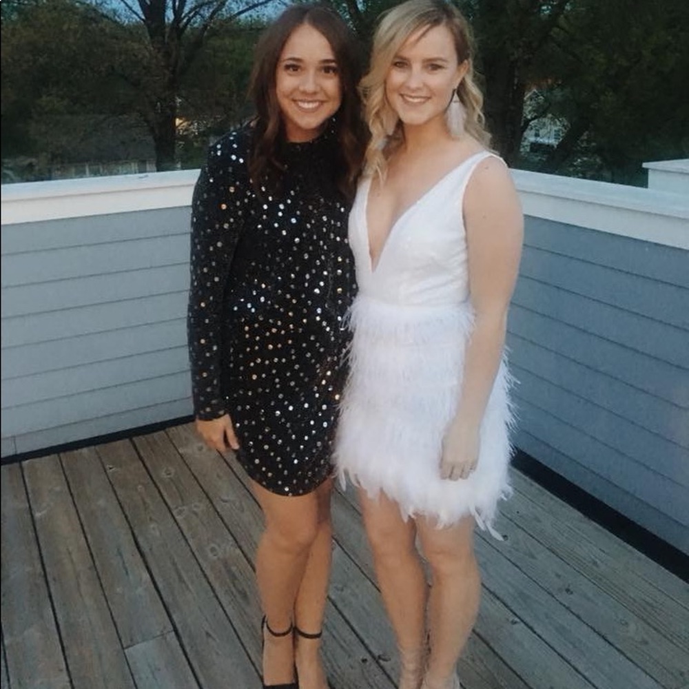 Black Sequin Mini Dress